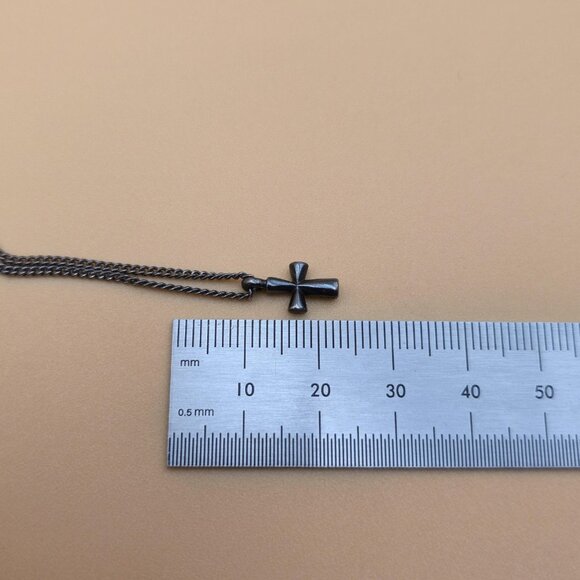 16 Inch Sterling Silver Heavily Tarnished James Avery Cross Necklace A4876 - Picture 7 of 8